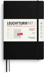 12m Weekly Planner Notebook 2027 A5 Softcover Black Leuchtturm 1917 4070292002170 12m Weekly Planner Notebook 2027 A5 Softcover Black Leuchtturm 1917 4070292002170