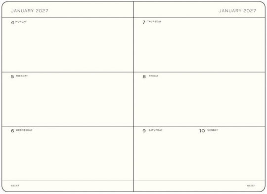 12m Weekly Planner 2027 A5 Hardcover Black Leuchtturm 1917 4070292002545