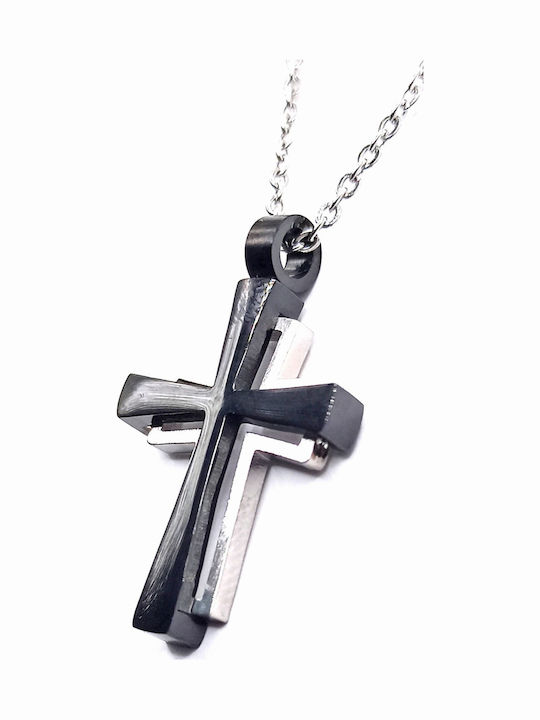 Visetti Männlicher Stahlkreuz mit Kette