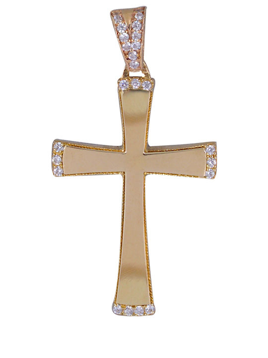 Gold Cross 9K Double Sided Without Chain