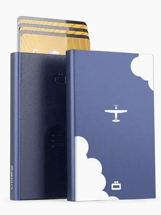 Men's Card Wallet with RFID Blue