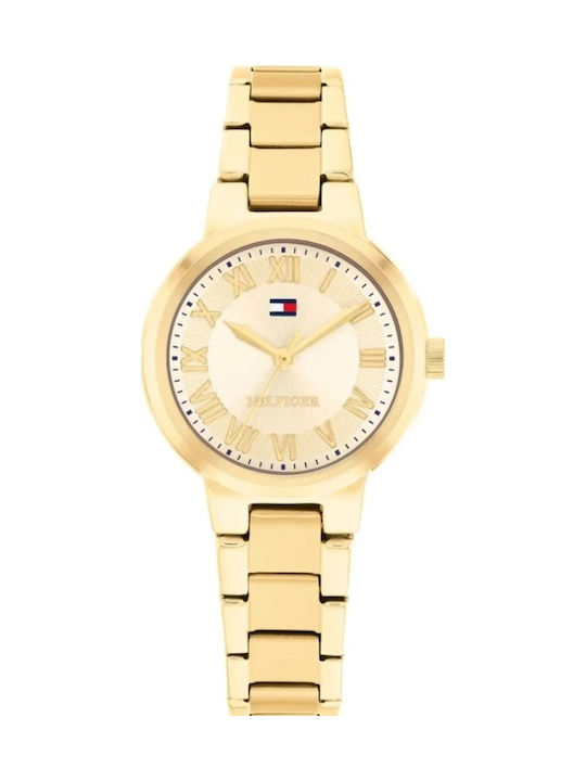 Tommy Hilfiger Becca Ανδρικό Ρολόι Μπαταρίας με Χρυσό Μεταλλικό Μπρασελέ