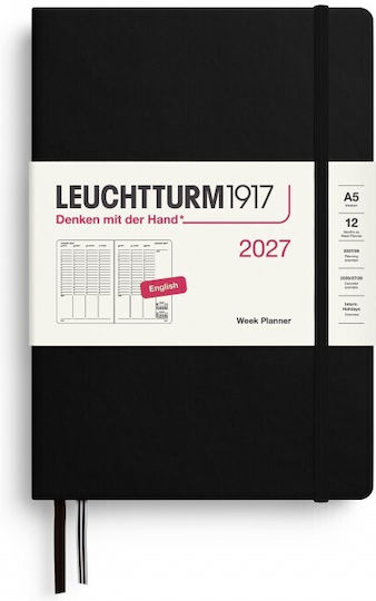 Leuchtturm1917 Wöchentliches Tagebuch A5 Schwarze Personalisierung