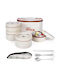 Belle Vous Set Lunch Boxes Inox Thermo Grey 25x13cm 4 Pieces