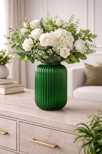 SteweHome Vază Decorativă Din Sticlă Verde Y20cm