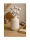 SteweHome Decorative Beige Ceramic Vase Y25cm
