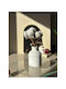 SteweHome Decorative White Stone Vase 7xH10cm