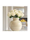 SteweHome Decorative Beige Glass Vase 22x11xH24cm