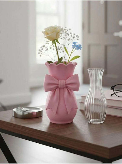 SteweHome Pink Plastic Vase Y20cm