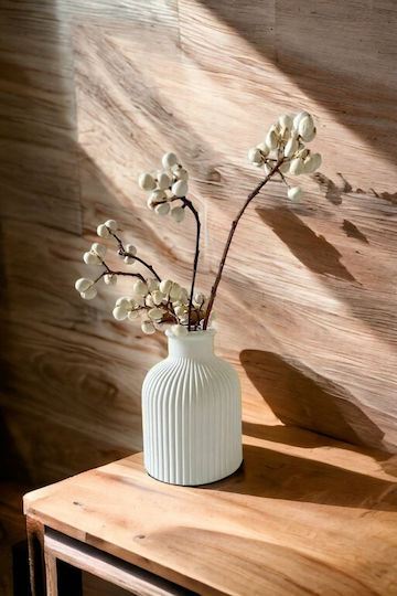 SteweHome White Concrete Vase