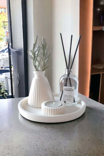 SteweHome Set Decorative White Concrete Vases Y9cm 4 Pieces