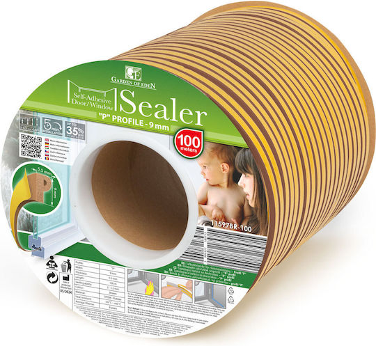 Alista Home Opritor de curent cu bandă adezivă pentru ușă / fereastră în culoare maro 2m