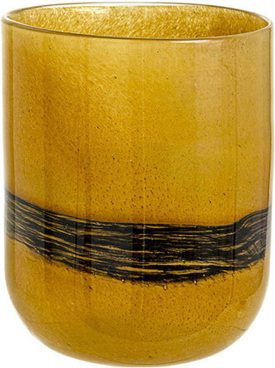 Zaros Διακοσμητικό Βάζο Γυάλινο Χρυσό Φ19.5xΥ23.5cm