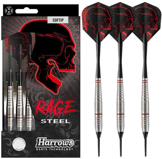 Harrows Rage Steel Soft Tip Darts Ragesteel 16966 Black Red