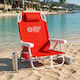 Aluminium Red Beach Chair 64x63x77cm