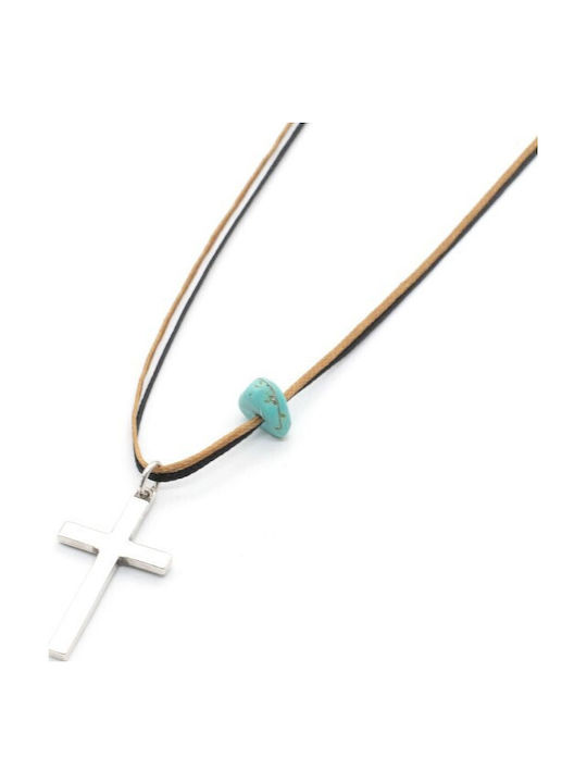 Irmelia Men's Silver Cross with Chain
