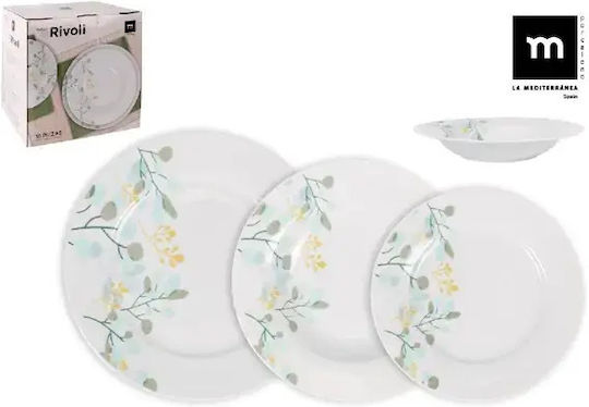 La Mediterranea Alb Ceramică Set de Vase 18buc