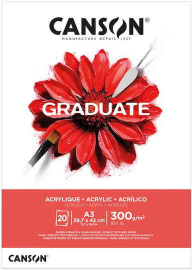 Canson Graduate Acrylic Sketch Pad A3 300gr 20 Sheets