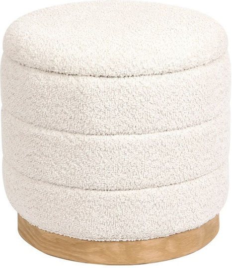 Footstool With Storage Space Pelen White 39x39x37cm Footstool With Storage Space Pelen White 39x39x37cm