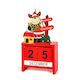 Calendar de Crăciun din lemn MDF 13.5x7x3.5 cm cu design Moș Crăciun Ren Om de zăpadă