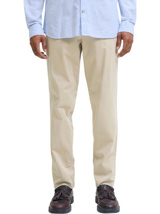 Jack & Jones Men's Elastic Beige Trousers