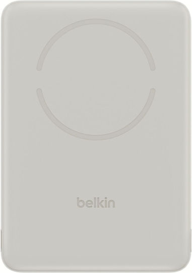 Belkin BoostCharge Slim Magnetic Power Bank 5000mAh 15W με Θύρα USB-C Μπεζ