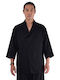 Short Sleeve Linen Shirt Black