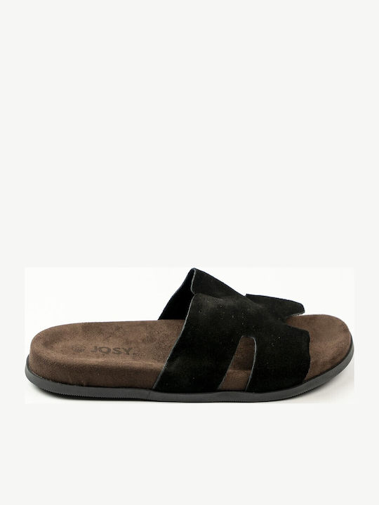 Fshoes Δερμάτινα Γυναικεία Σανδάλια Μαύρα