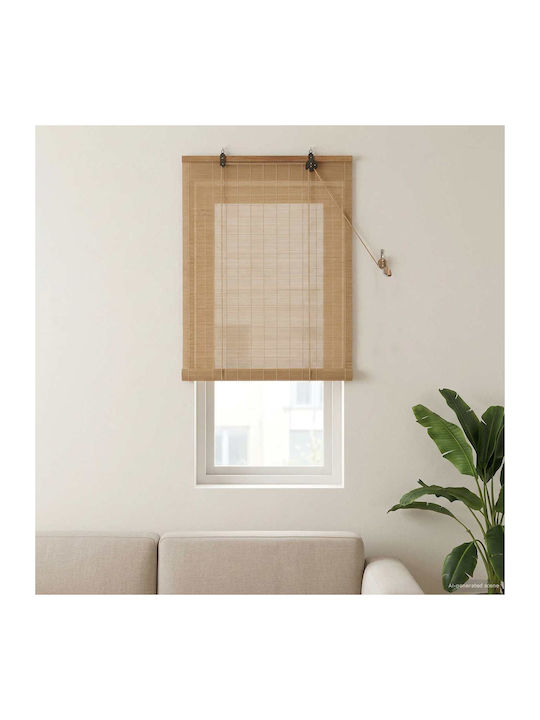 vidaXL Bamboo Roller Blind Brown 40x160 cm