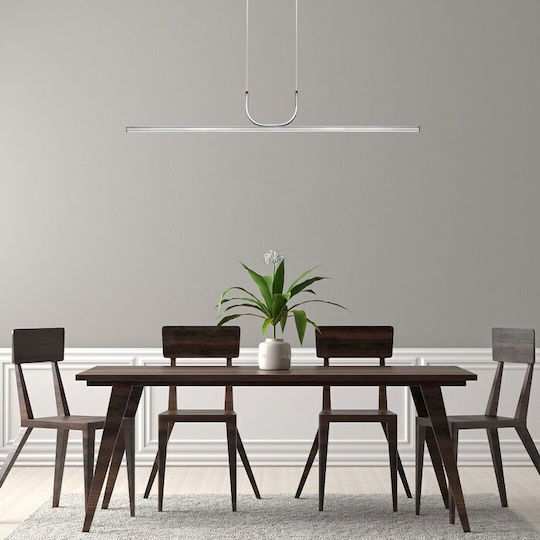 Rabalux Silver LED Pendant Ceiling Light with Warm White Light