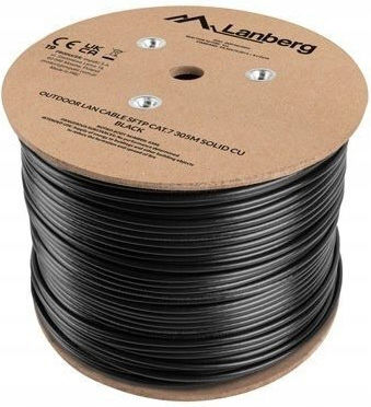 Lanberg S/FTP Cat.7 (10Gbps) Καλώδιο Δικτύου Ethernet εξωτερικού χώρου 305m Μαύρο