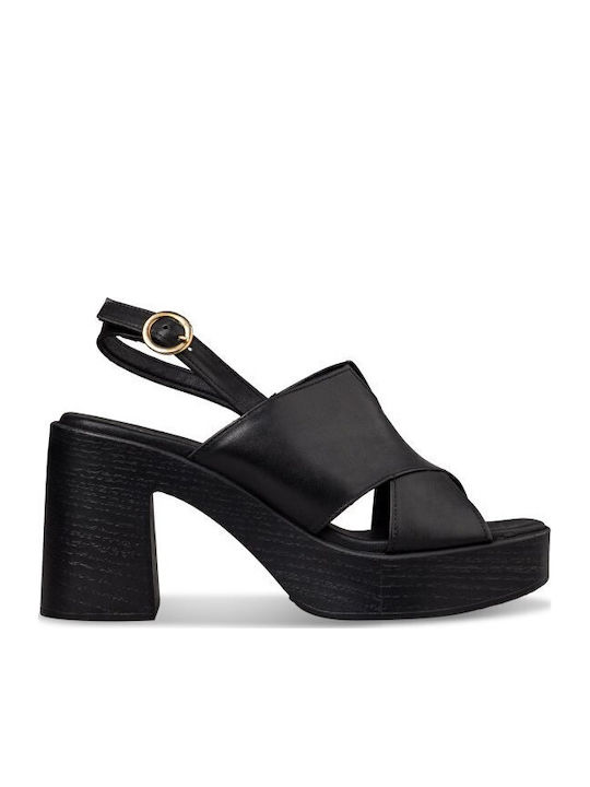Envie Shoes Damen Sandalen Aus Leder Schwarz