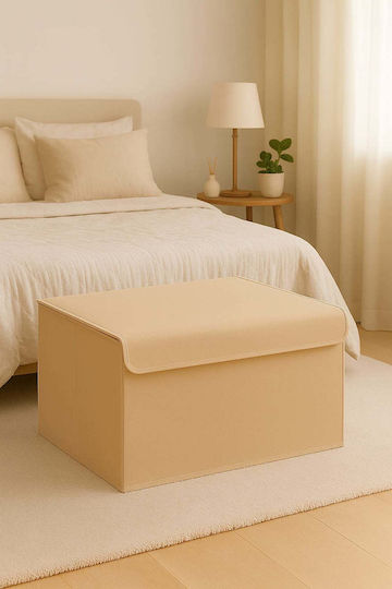 SteweHome Storage Box for Blanket/Duvet / Coat / Knitwear / Clothes / Bags in Beige Colour 60x40x30cm