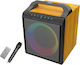 Boxă Karaoke Cu Microfon Cu Fir Și Efecte De Iluminare ZQS6155 160125 Maro