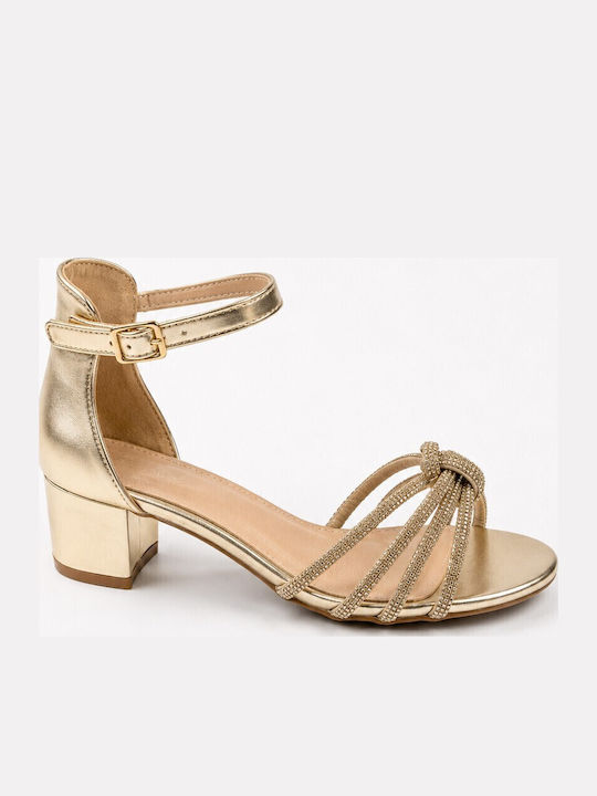 Fshoes Затворени сандали Златисти