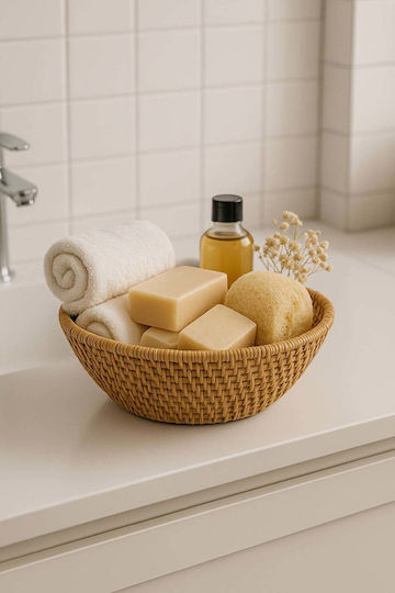 SteweHome Decorative Wicker Basket Yellow 21x9x9cm