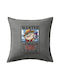 Koupakoupa Sofa Cushion Lagon Head Wanted Dead Or Alive 100% Cotton Grey 50x50cm