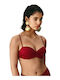 Top De Bikini Fără Bretele Burgundy