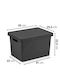 SteweHome SteweHome Kunststoff Aufbewahrungsbox mit Deckel Grau 35x25cm