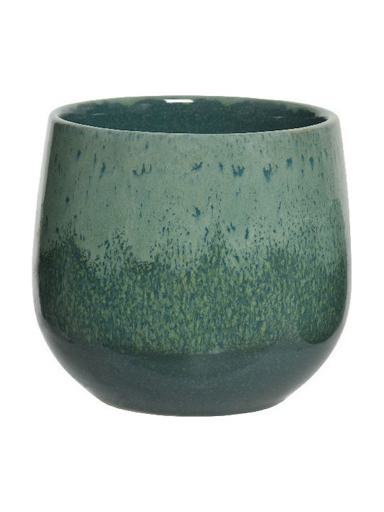 Kaemingk Ceramic Green Plant Pot 10x7.8x7cm
