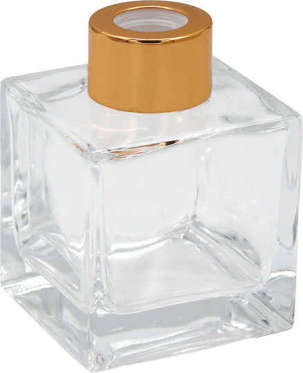 Glass Bottle Aromatic Room 110 Ml 5.5x5.5x7.8 Cm Gold Cap Keskor 62569