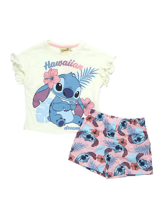 Disney Kids Summer Pyjamas Ecru Lilo & Stitch