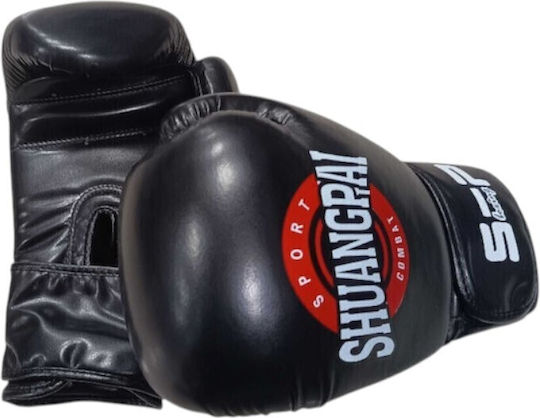 Boxing Gloves from Synthetic Leather for Competition Black