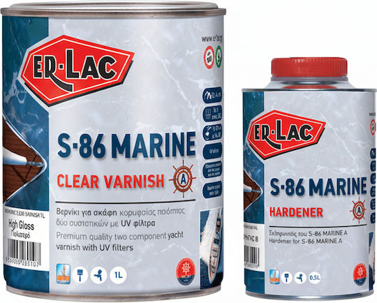 ER-LAC S-86 Marine Βερνίκι Εμποτισμού Πολυουρεθάνης 2 Συστατικών Διαλύτου Ματ 1.5lt