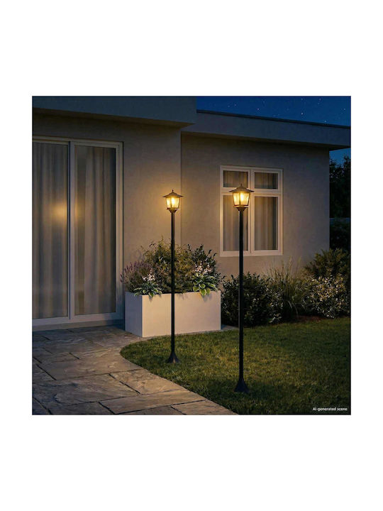 vidaXL Outdoor Floor Lamp LED For Outdoor Use With Warm White Light Black