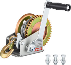 Troliu pentru barcă Vevor Troliu manual 726 kg Manivelă manuală de tip greu Cablu de oțel de 10 metri Clichet portabil bidirecțional Mâner antiderapant Instrument ușor de instalat pentru tractarea remorcii de barcă