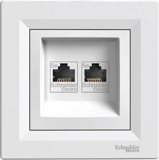 Schneider Electric Priză de rețea dublă RJ45 tip Cat5 EPH4400121
