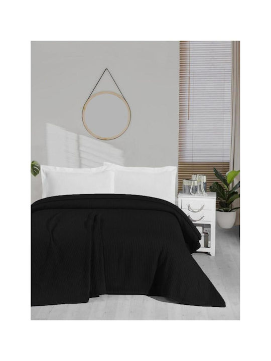 SteweHome Κουβέρτα Πλεκτή Υπέρδιπλη 220x240εκ. Μαύρη