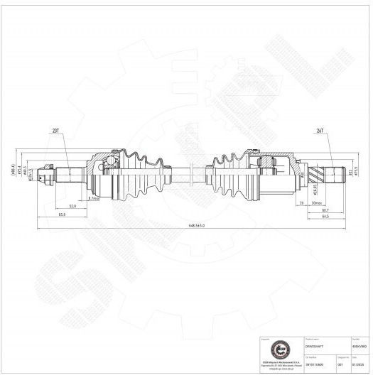 Halbachse Nissan Micra C Micra III Note Vorderseite Linke 391011U600
