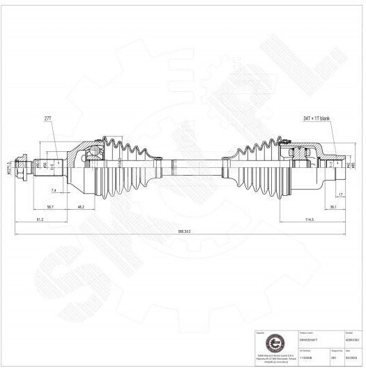 Jumătate De Axă Ford Focus I Mondeo Iii Față Dreapta 1132508